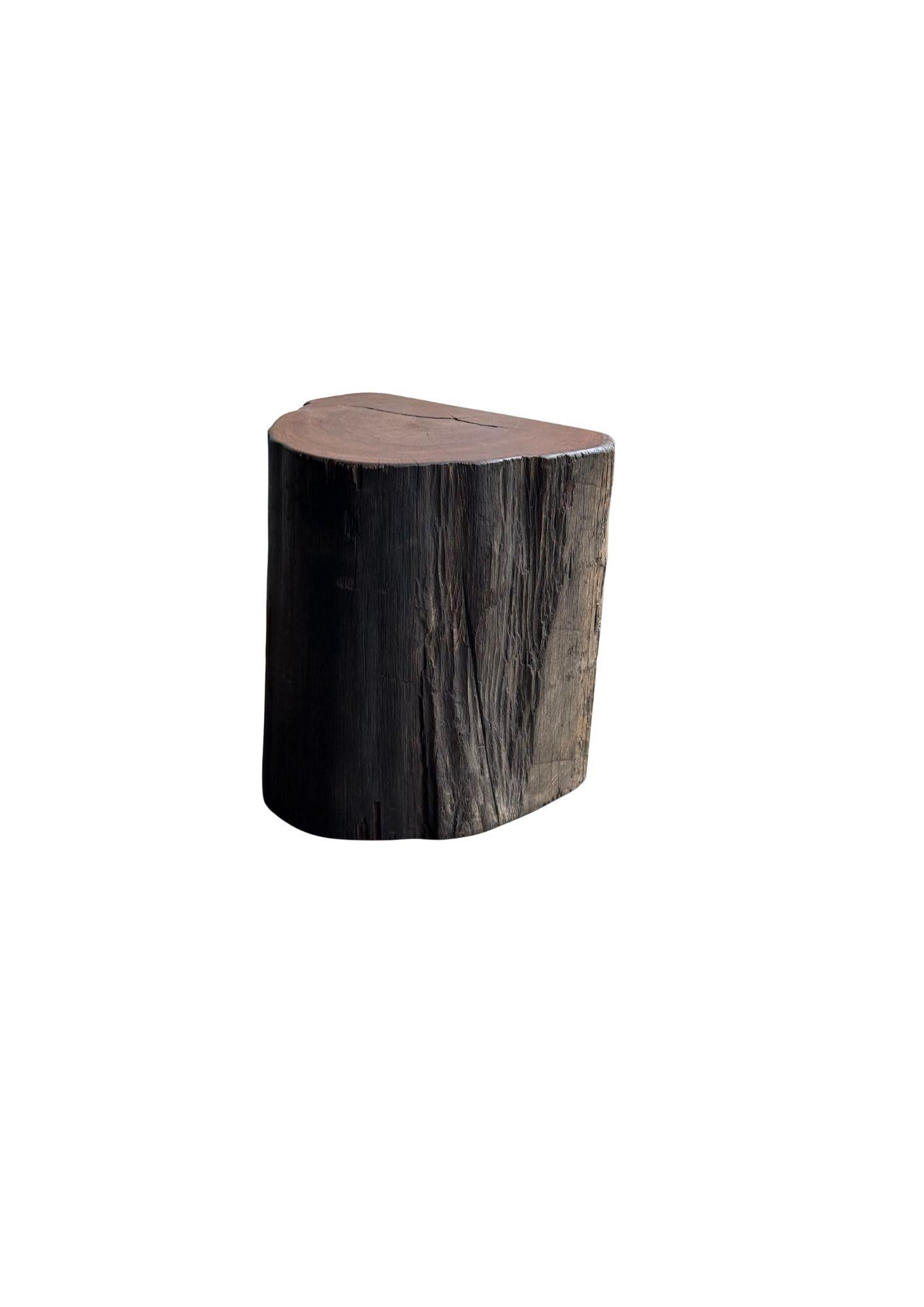 Hardwood Sculptural Side Table Crafted from Ulin Iron Wood, Modern Organic For Sale
