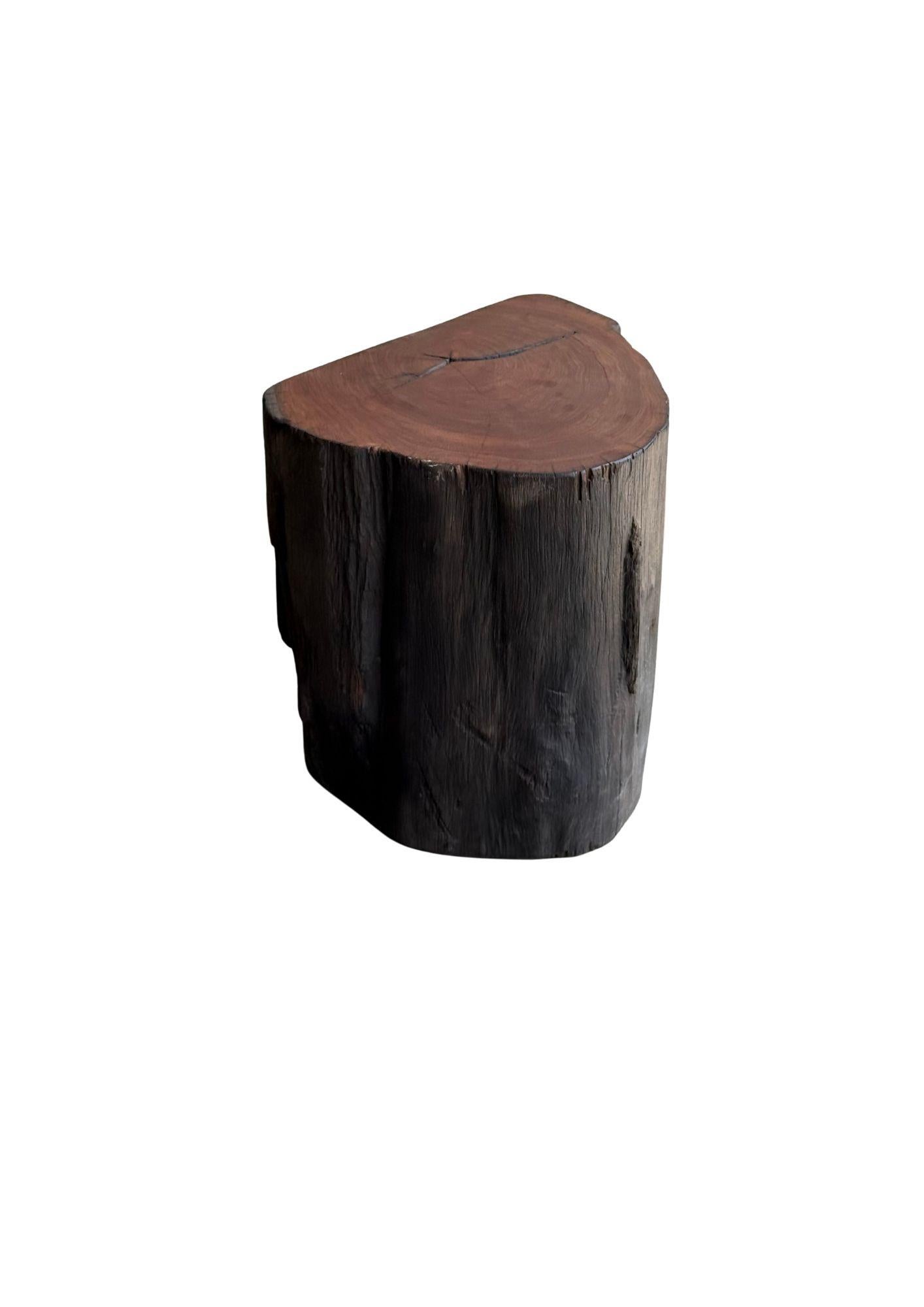 Hardwood Sculptural Side Table Crafted from Ulin Iron Wood, Modern Organic For Sale