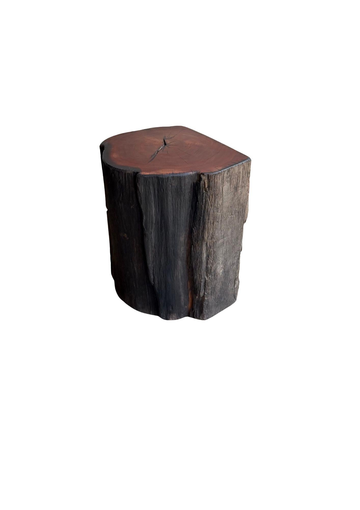 Hardwood Sculptural Side Table Crafted from Ulin Iron Wood, Modern Organic For Sale