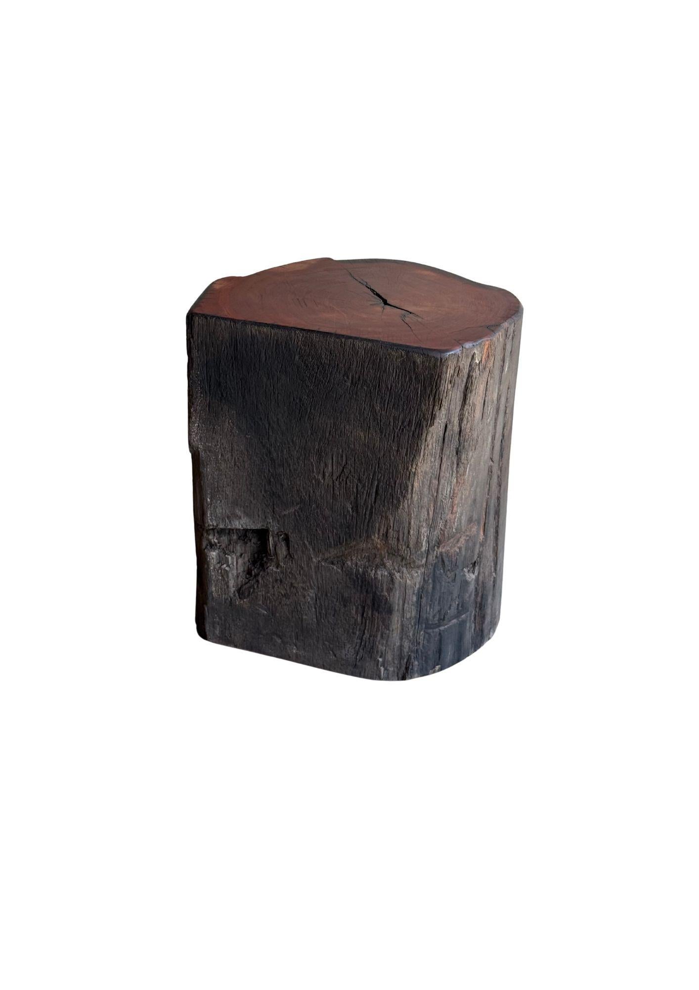 Sculptural Side Table Crafted from Ulin Iron Wood, Modern Organic For Sale 1