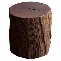 Sculptural Side Table Crafted from Ulin Iron Wood, Modern Organic