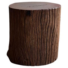 Sculptural Side Table Crafted from Ulin Iron Wood, Modern Organic