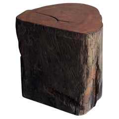 Sculptural Side Table Crafted from Ulin Iron Wood, Modern Organic