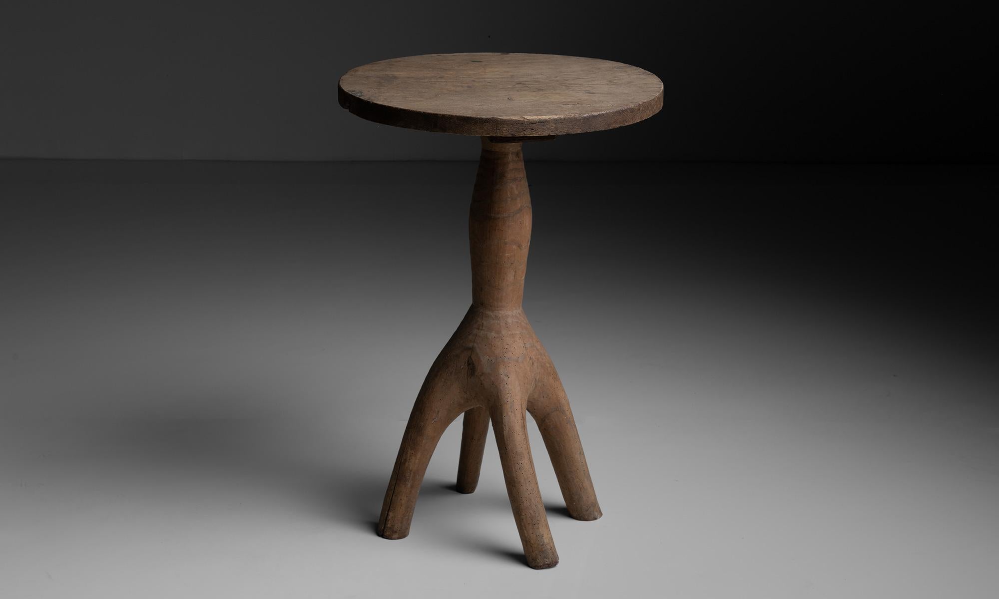 Primitive Sculptural Side Table, France, circa 1900