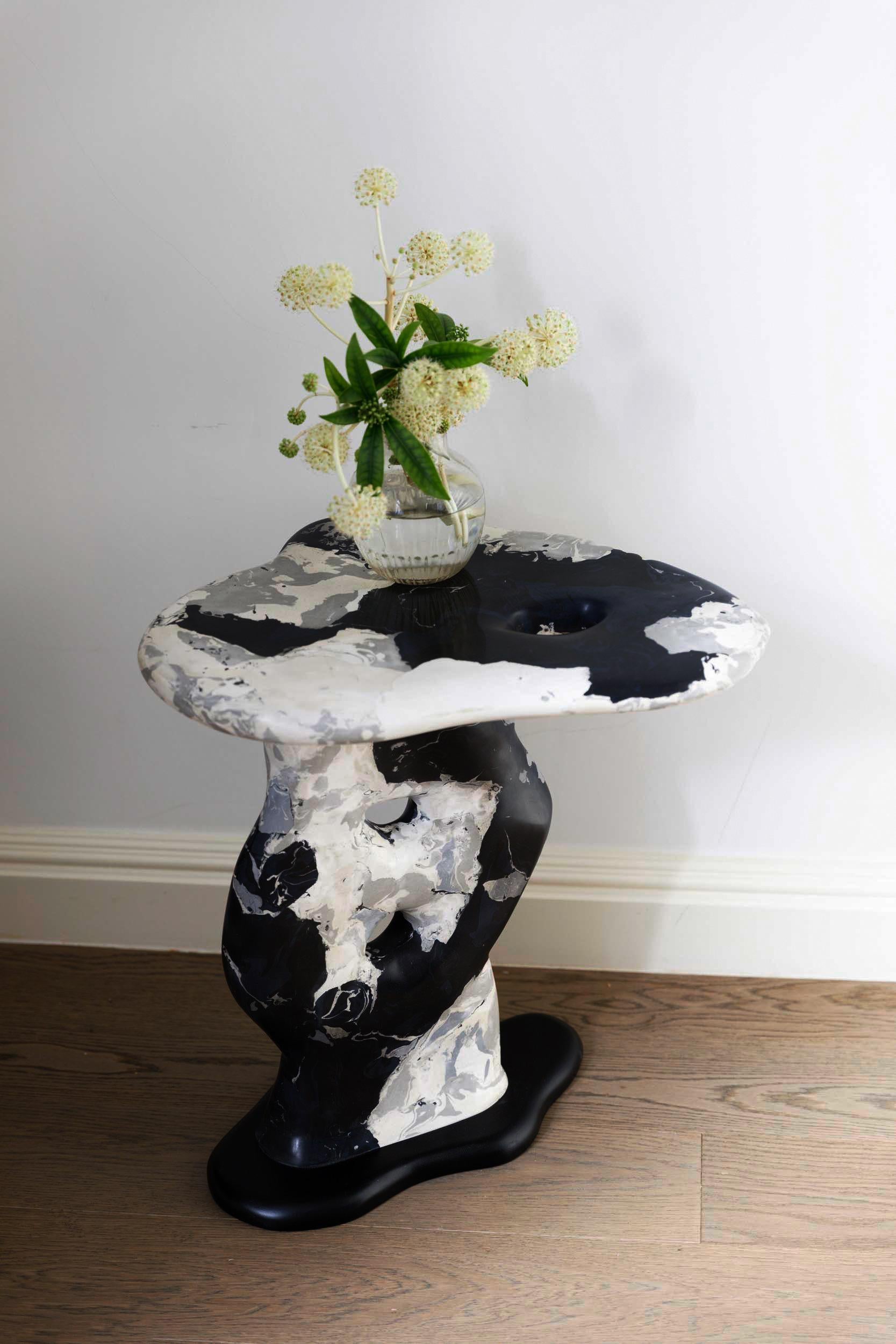 British Sculptural Side Table, Hand Crafted, One of a Kind