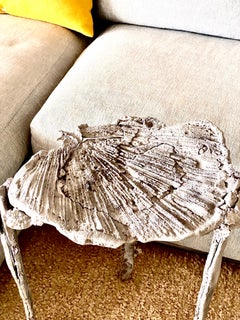 Sculptural Side Table in Pewter and Aluminum Metal 21st Century by Mattia Biagi