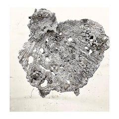 Sculptural Side Table in Pewter and Aluminum Metal 21st Century by Mattia Biagi