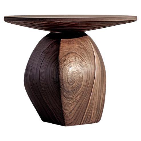 Walnut Elegance Solace 2: Small Side Table with Circular To, Ideal for Bedroooms For Sale