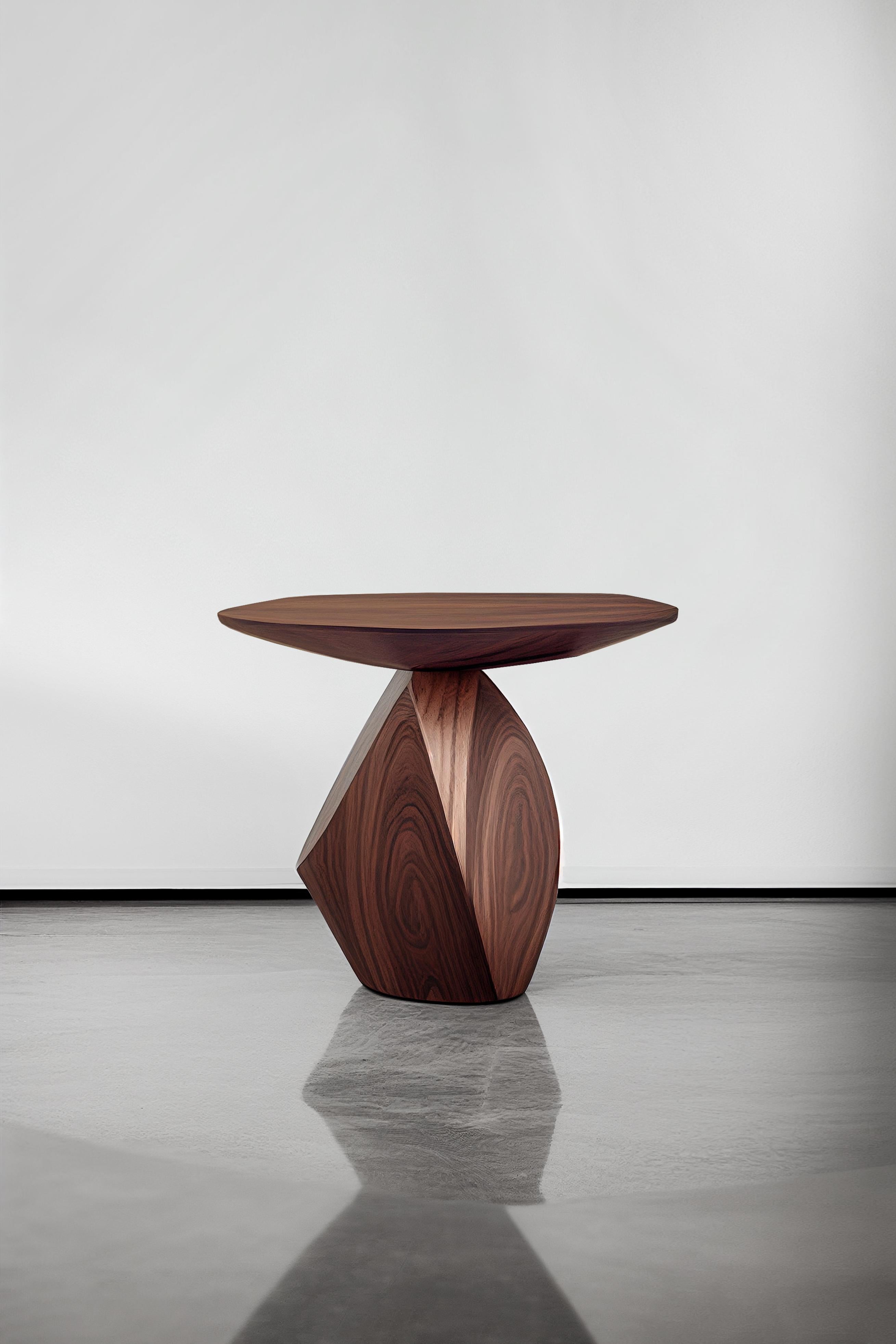 Sculptural side table made of solid walnut wood, nightstand, auxiliary table solace S3 by Joel Escalona

The Solace side table series, designed by Joel Escalona, is a furniture collection that exudes balance and presence, thanks to its sensuous,