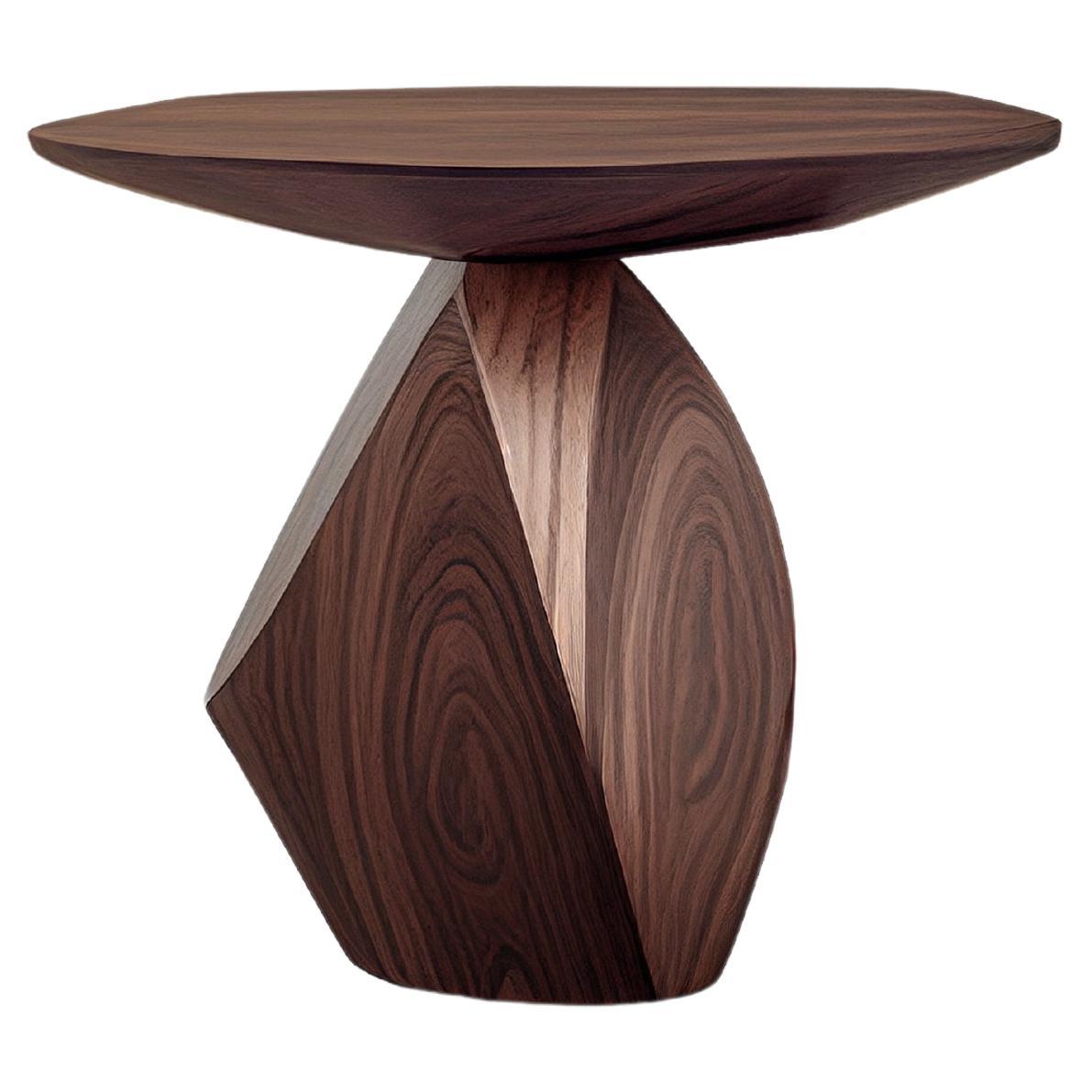 Artful Design Solace 3: Solid Walnut Auxiliary Table with Unique Wood Grain For Sale