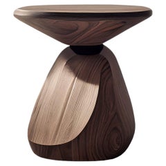 Solace 4 de Joel Escalona: Mesa auxiliar de madera maciza con tablero circular