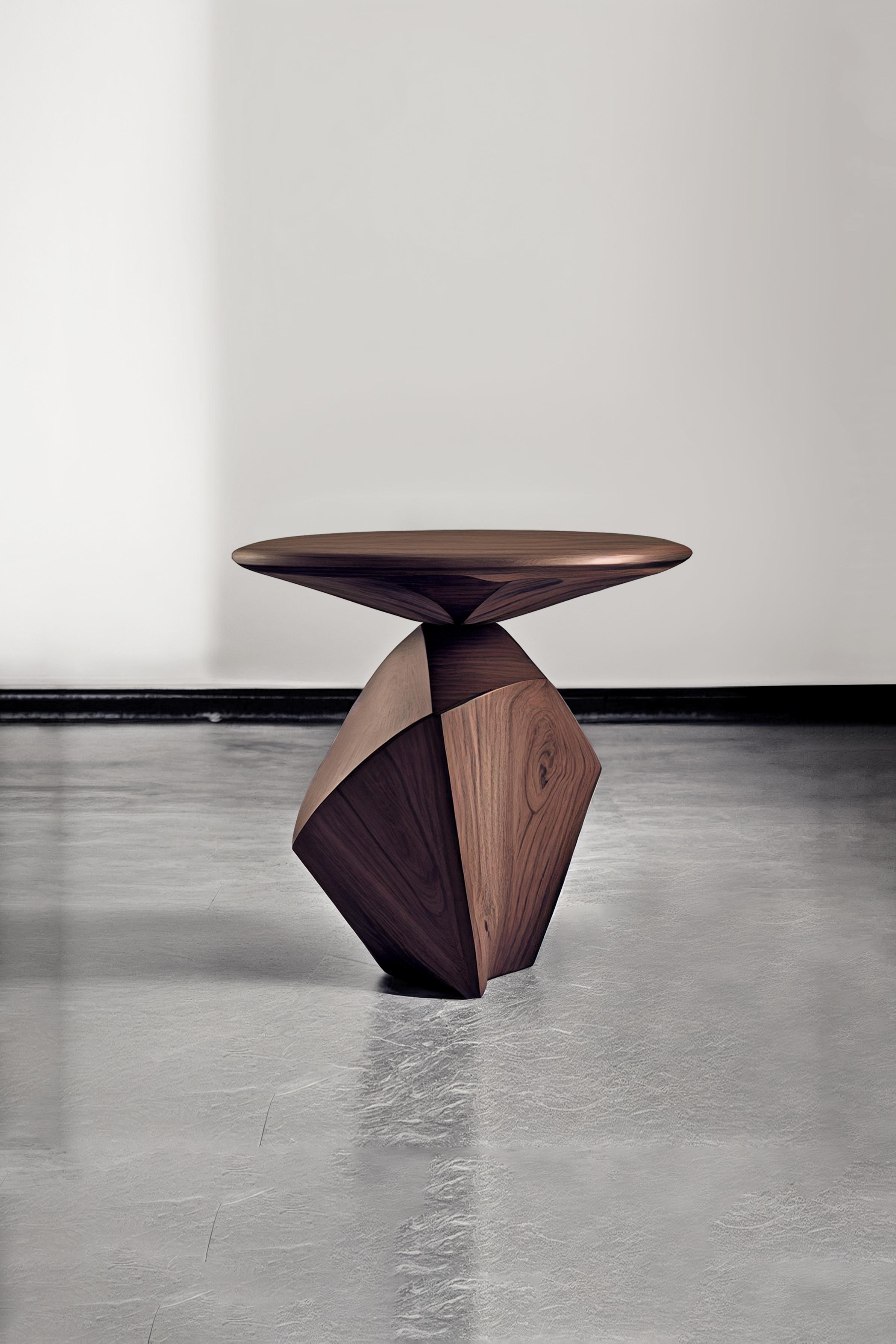 Sculptural side table made of solid walnut wood, nightstand, auxiliary table Solace S5 by Joel Escalona

The Solace side table series, designed by Joel Escalona, is a furniture collection that exudes balance and presence, thanks to its sensuous,