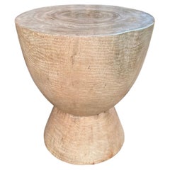 Sculptural Side Table Mango Wood Bleached Finish