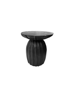 Sculptural Side Table Mango Wood Burnt Finish