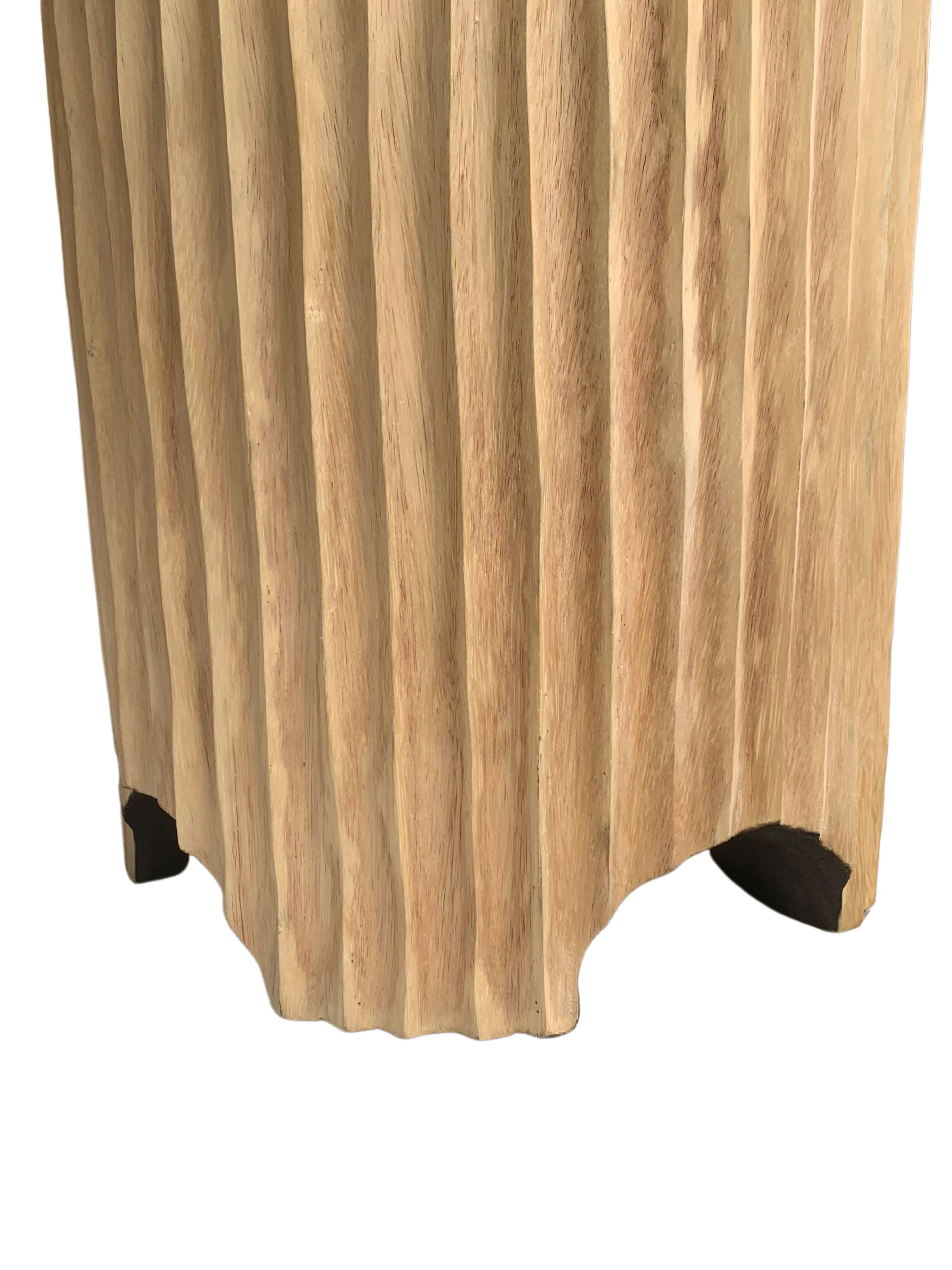 Indonesian Sculptural Side Table Mango Wood Modern Organic For Sale