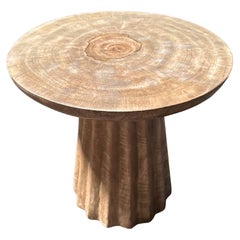 Sculptural Side Table Mango Wood Natural Finish