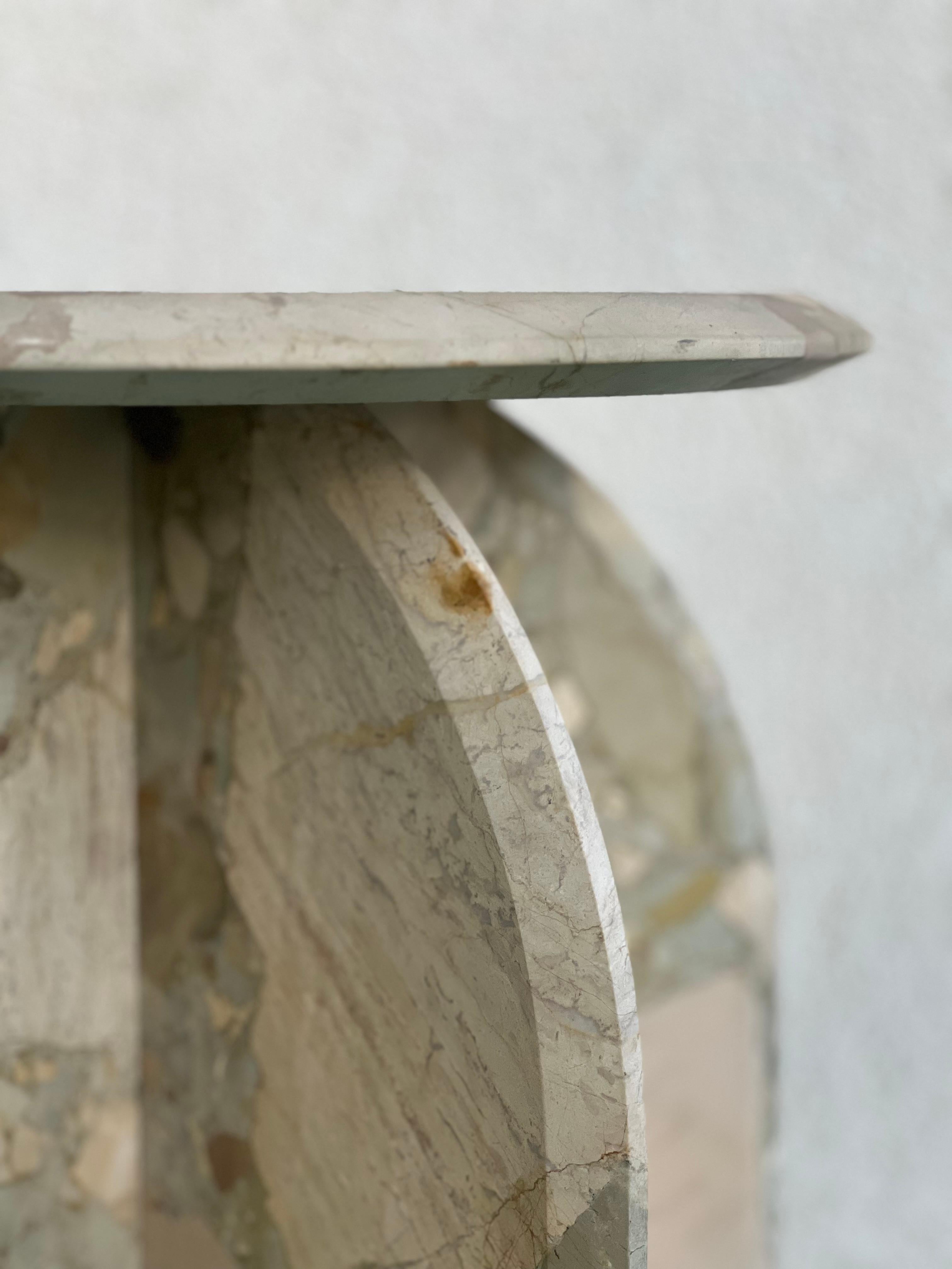 Sculptural side table  Palladio in Breccia Marble, Italian Collectible Design For Sale 12