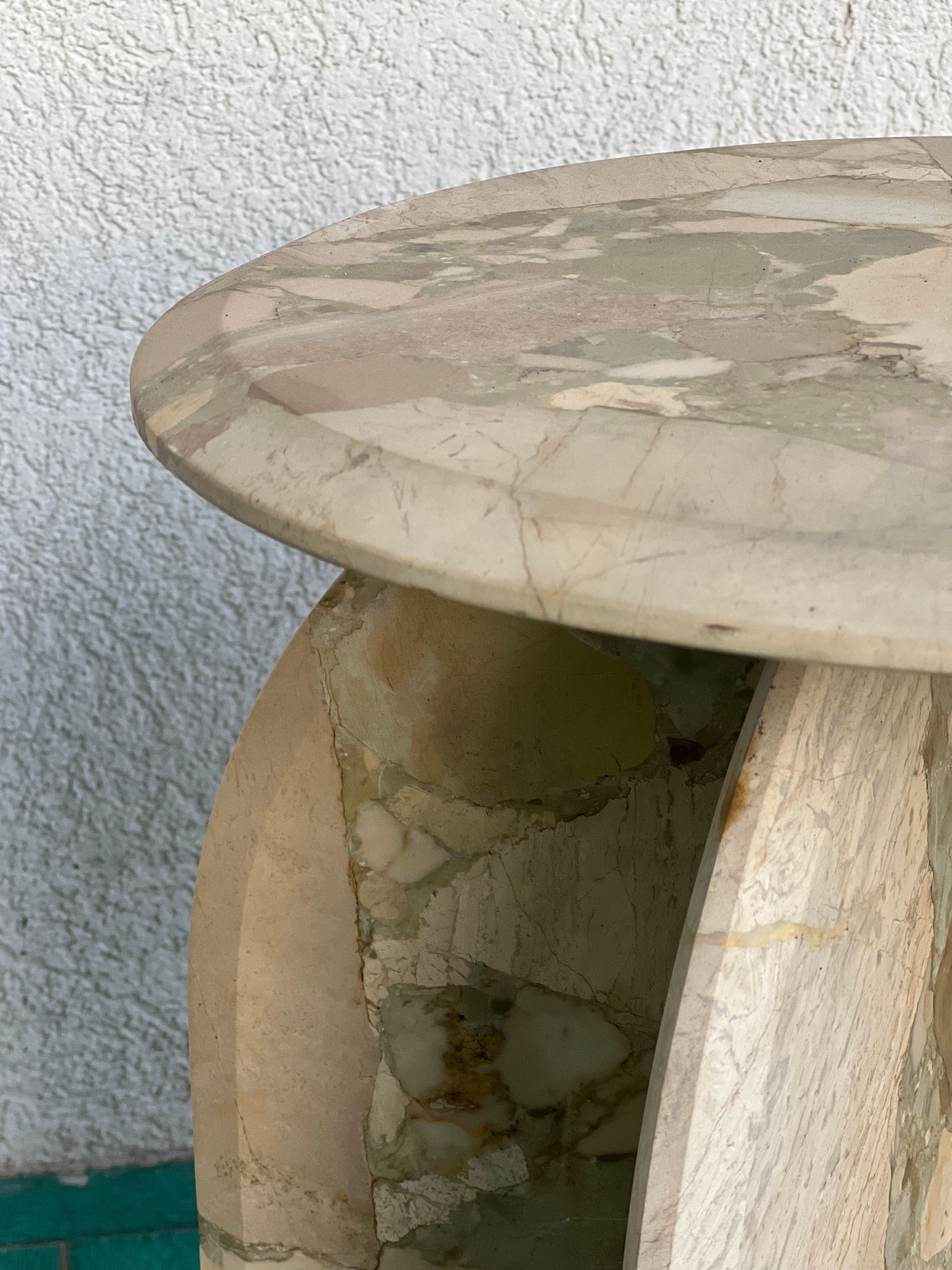 Sculptural side table  Palladio in Breccia Marble, Italian Collectible Design For Sale 4