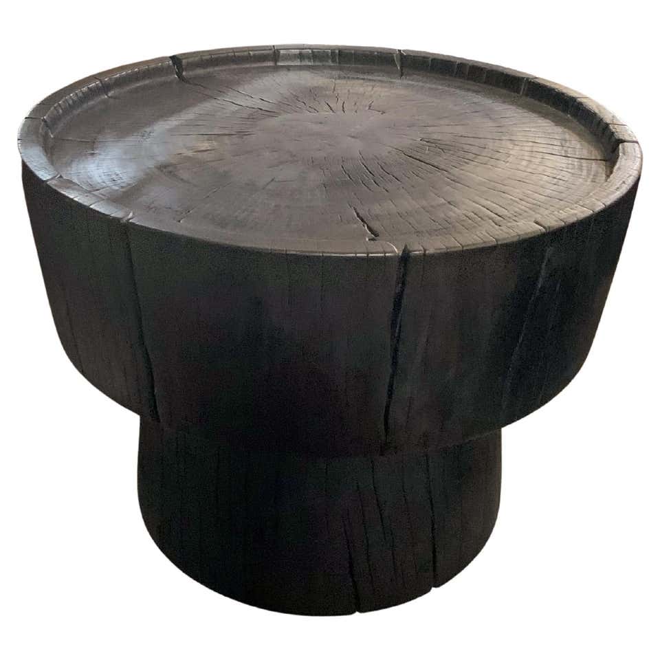 Sculptural Side Table Solid Mango Wood For Sale at 1stDibs