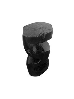 Skulpturale Beistelltisch Massiv Mangoholz Gebranntes Finish Modern Organisch