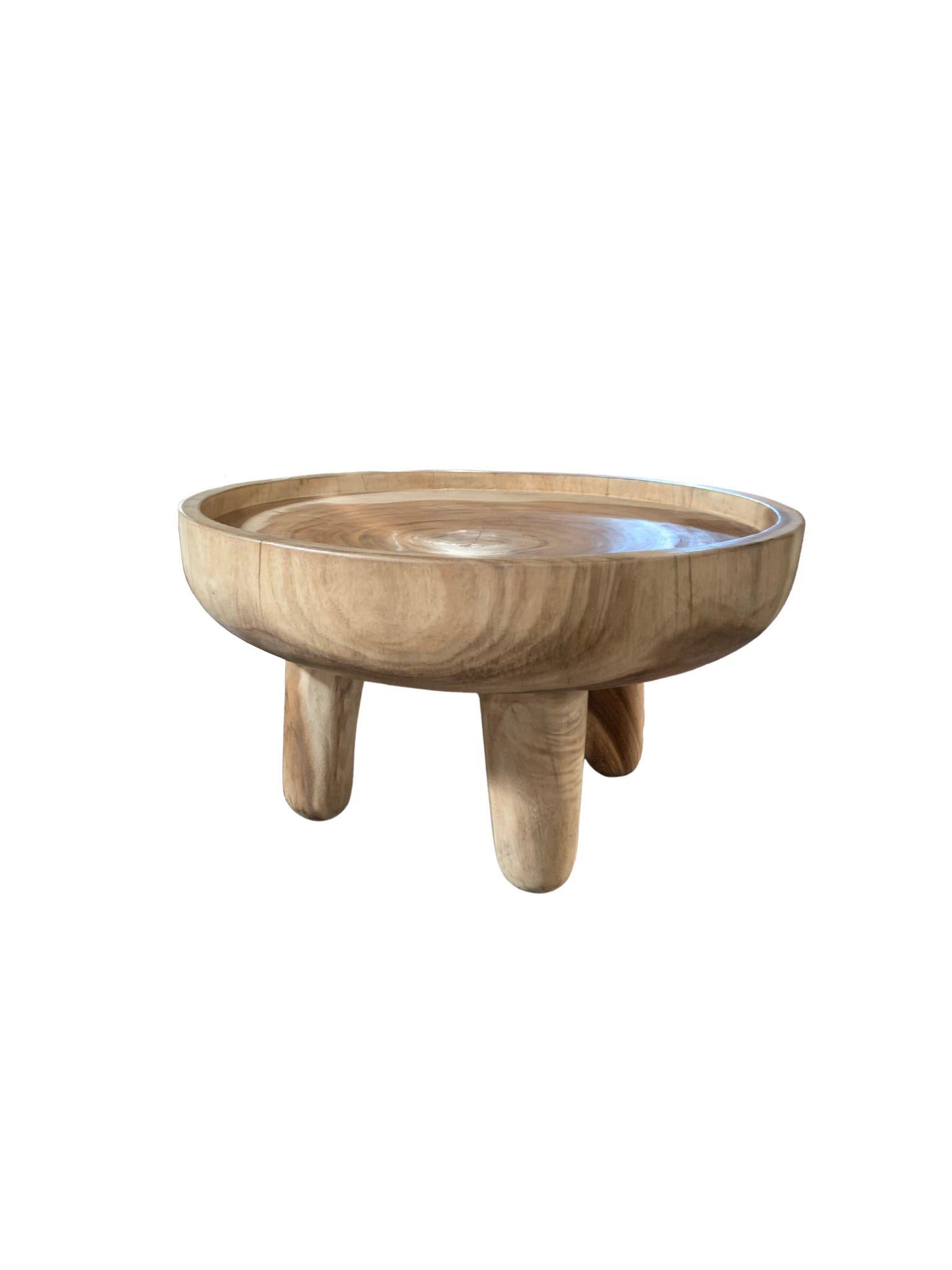 Indonesian Sculptural Side Table Solid Mango Wood For Sale