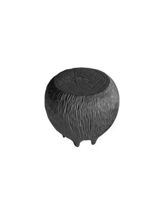 Sculptural Side Table Solid Mango Wood, Hand-Hewn Detailing, Modern Organic