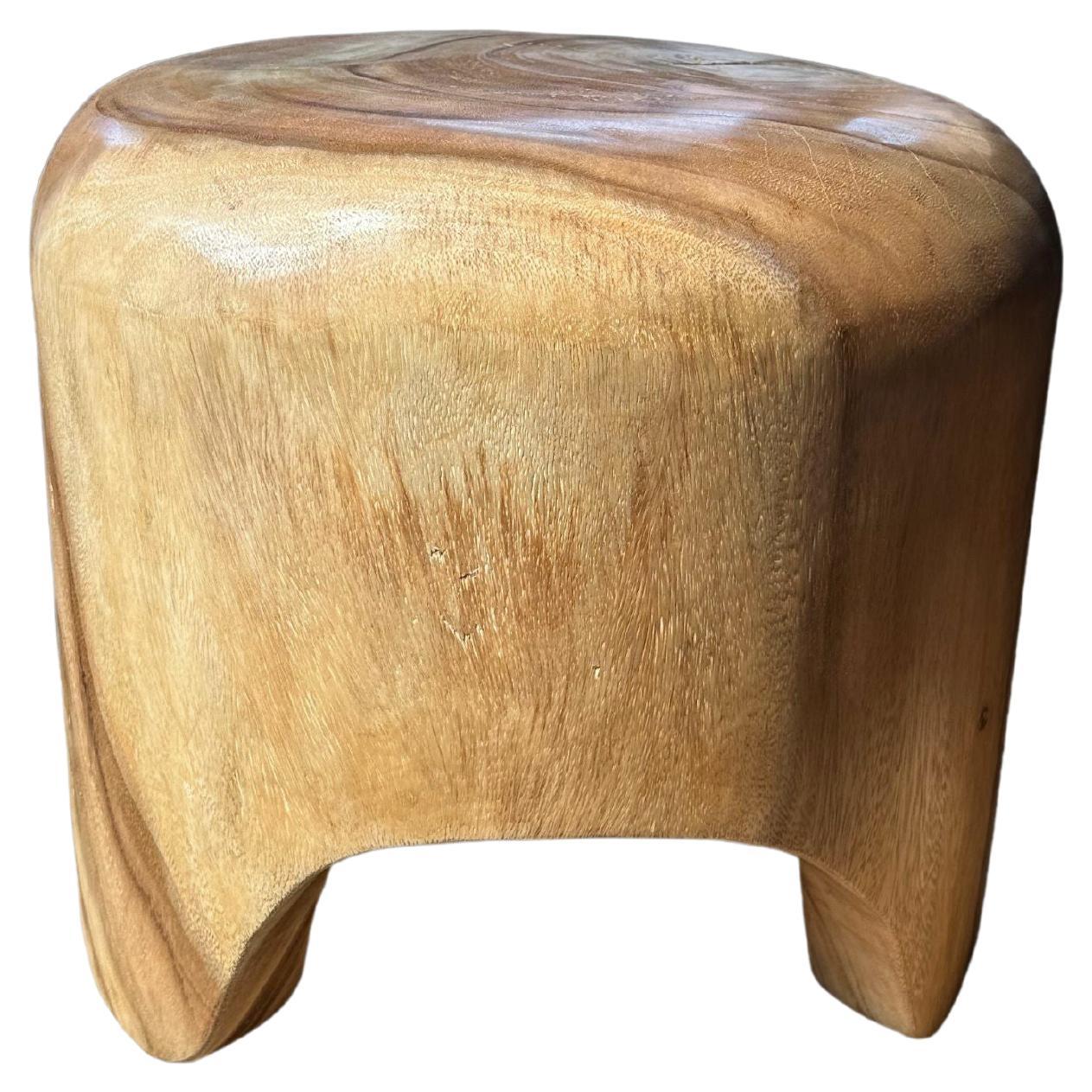 Table d'appoint sculpturale en bois de Mango massif avec pieds arqués