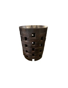Sculptural Side Table, Solid Mango Wood, with Dark Lacquered Finish