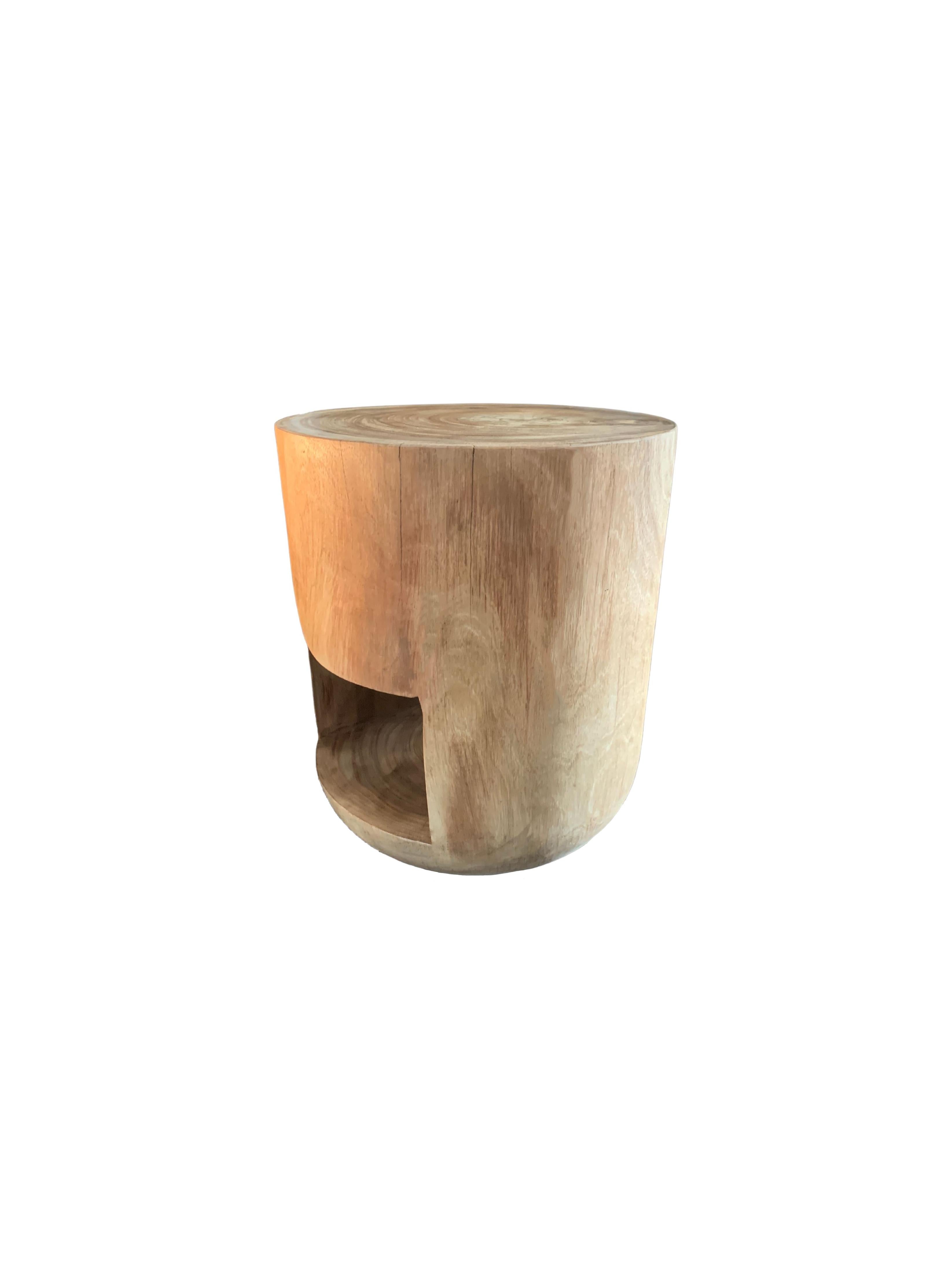 Indonesian Sculptural Side Table / Stool Solid Mango Wood For Sale