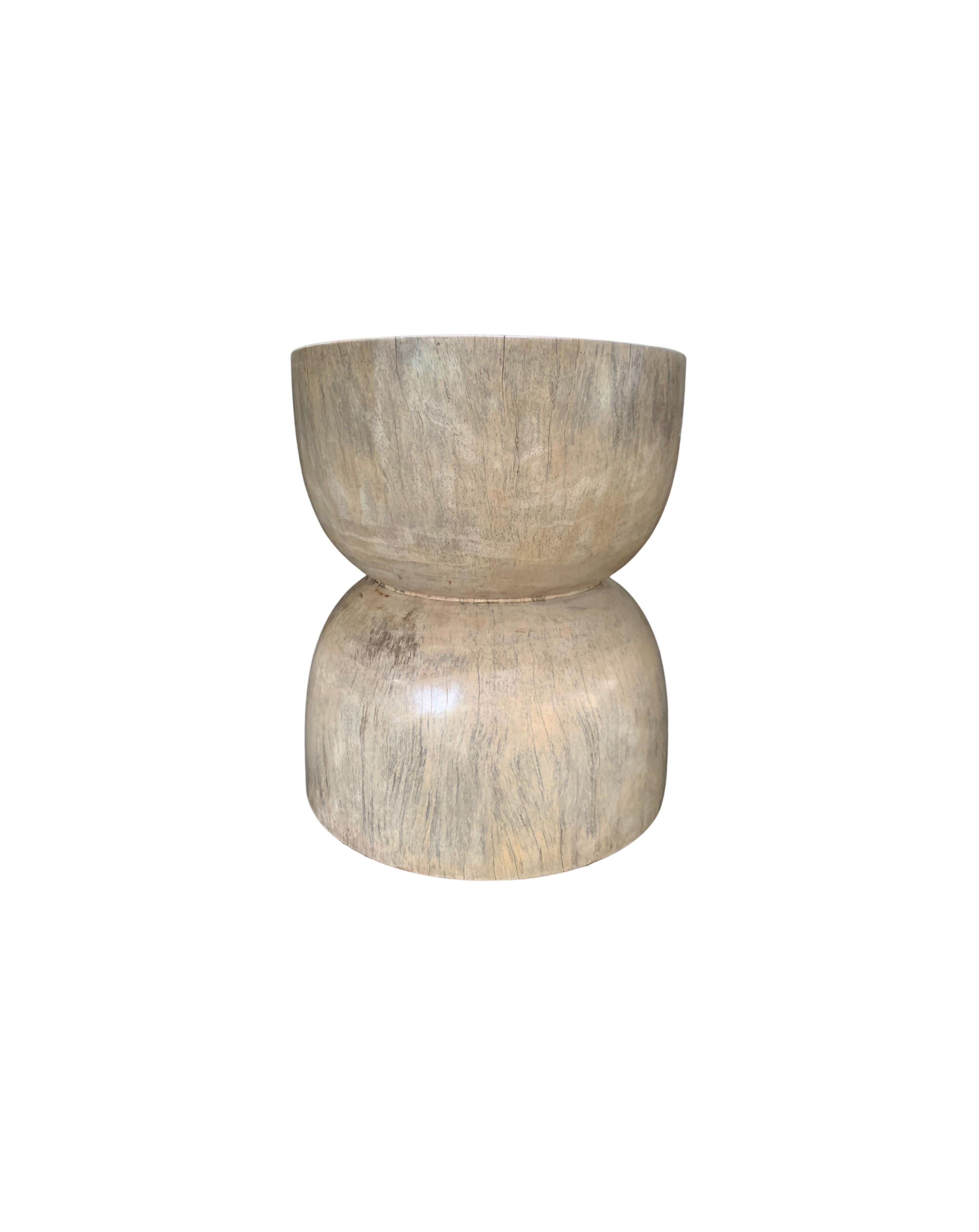 Indonesian Sculptural Side Table / Stool Solid Tamarind Wood For Sale