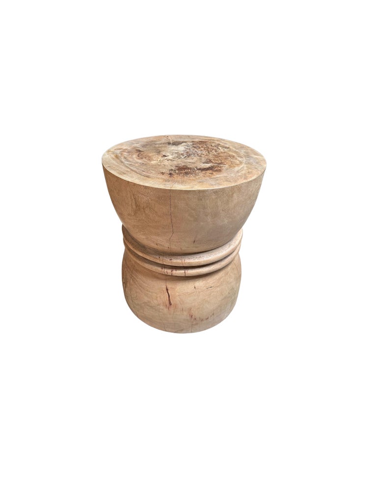 Sculptural Side Table / Stool Solid Mango Wood For Sale at 1stDibs