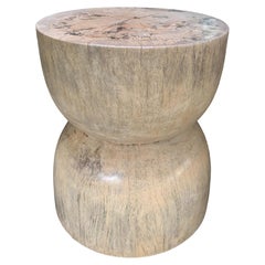 Sculptural Side Table / Stool Solid Tamarind Wood