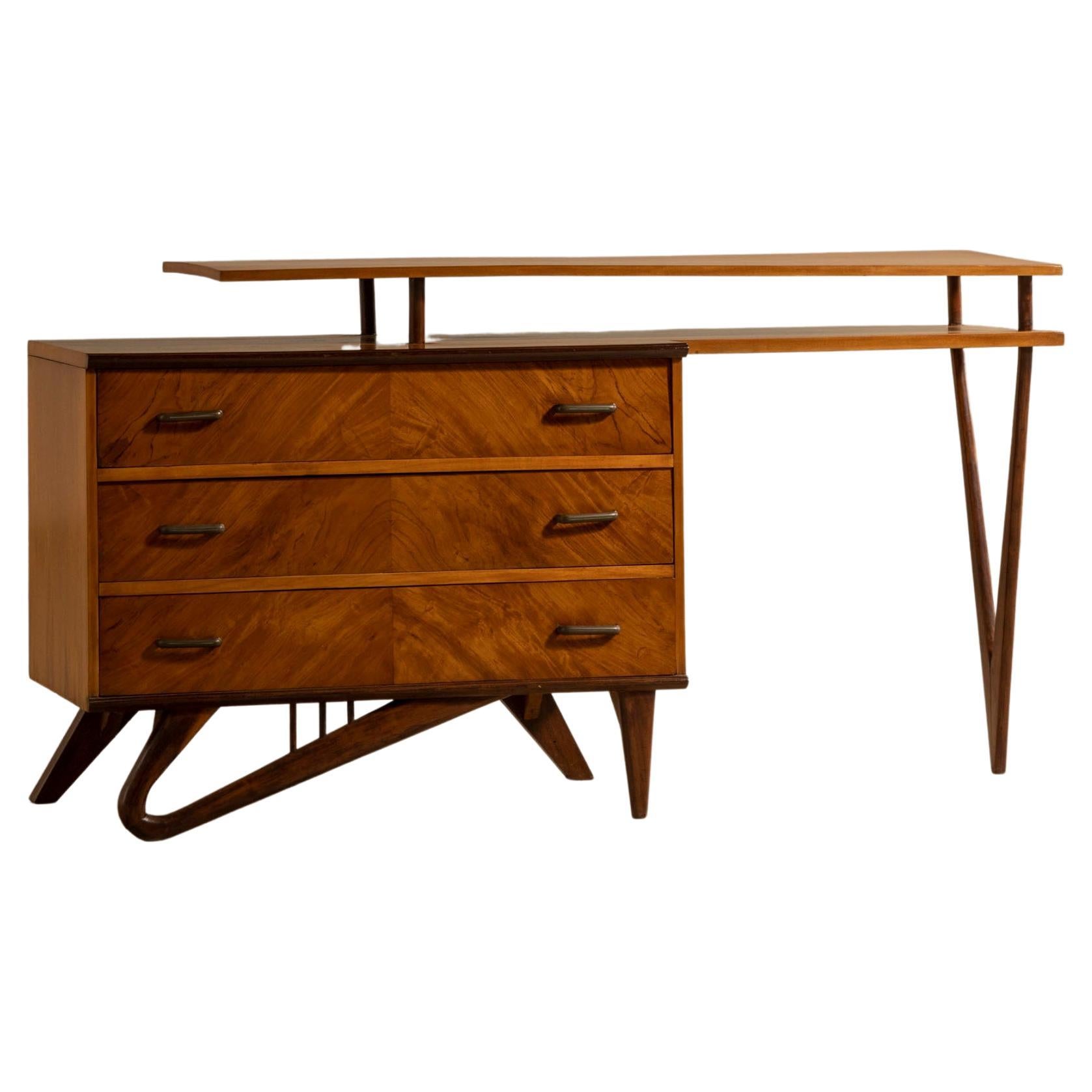 Sculptural Sideboard in Caviúna Wood, Giuseppe Scapinelli, Brazilian Midcentury For Sale