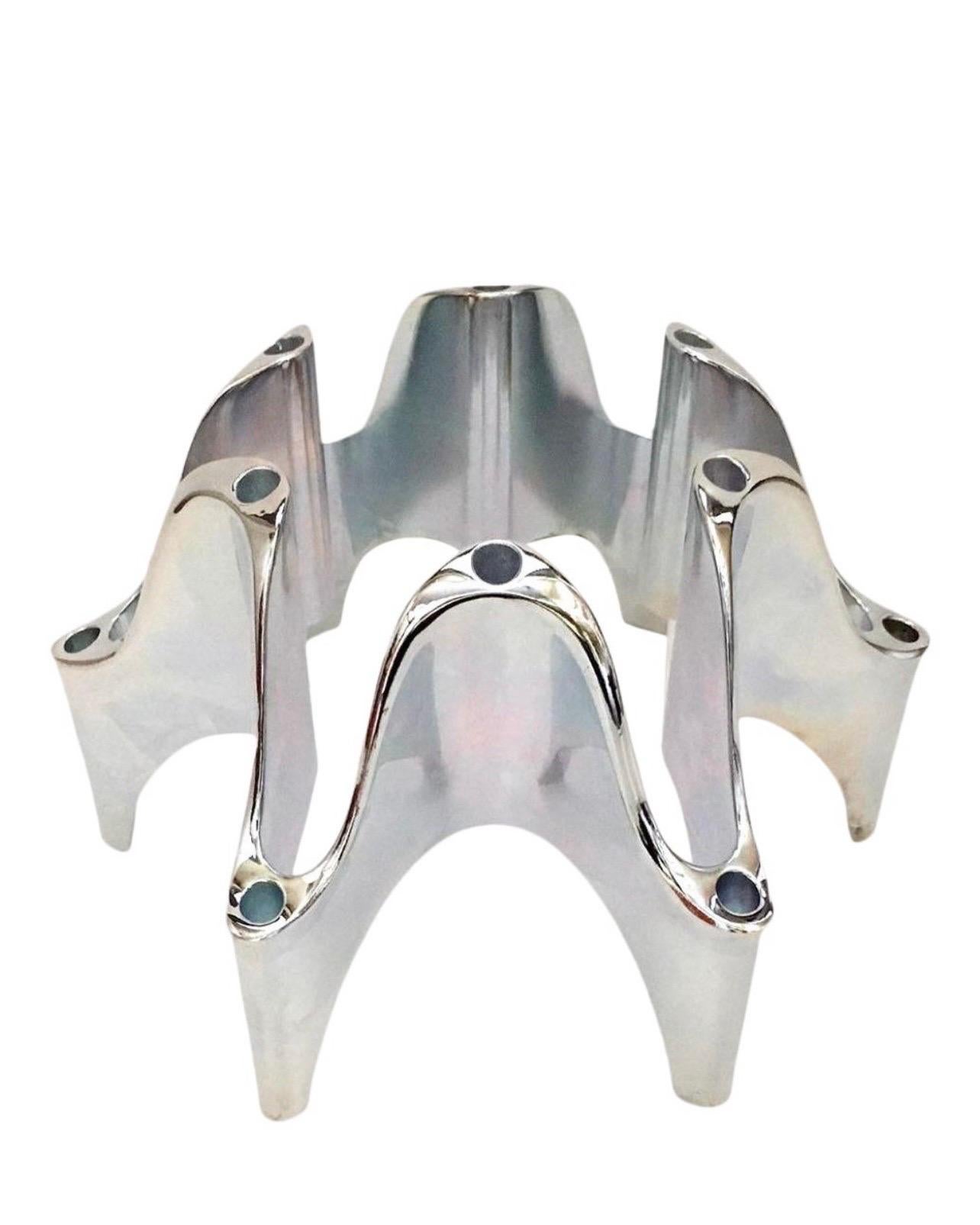 Danese Portacandele scultoreo placcato in argento di Jens Harald Quistgaard per Dansk in vendita