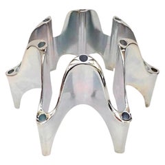 Portacandele scultoreo placcato in argento di Jens Harald Quistgaard per Dansk