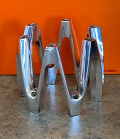 Sculptural Silver Plated Candle Holder by Jens Quistgaard for Dansk