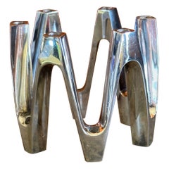 Sculptural Silver Plated Candle Holder by Jens Quistgaard for Dansk