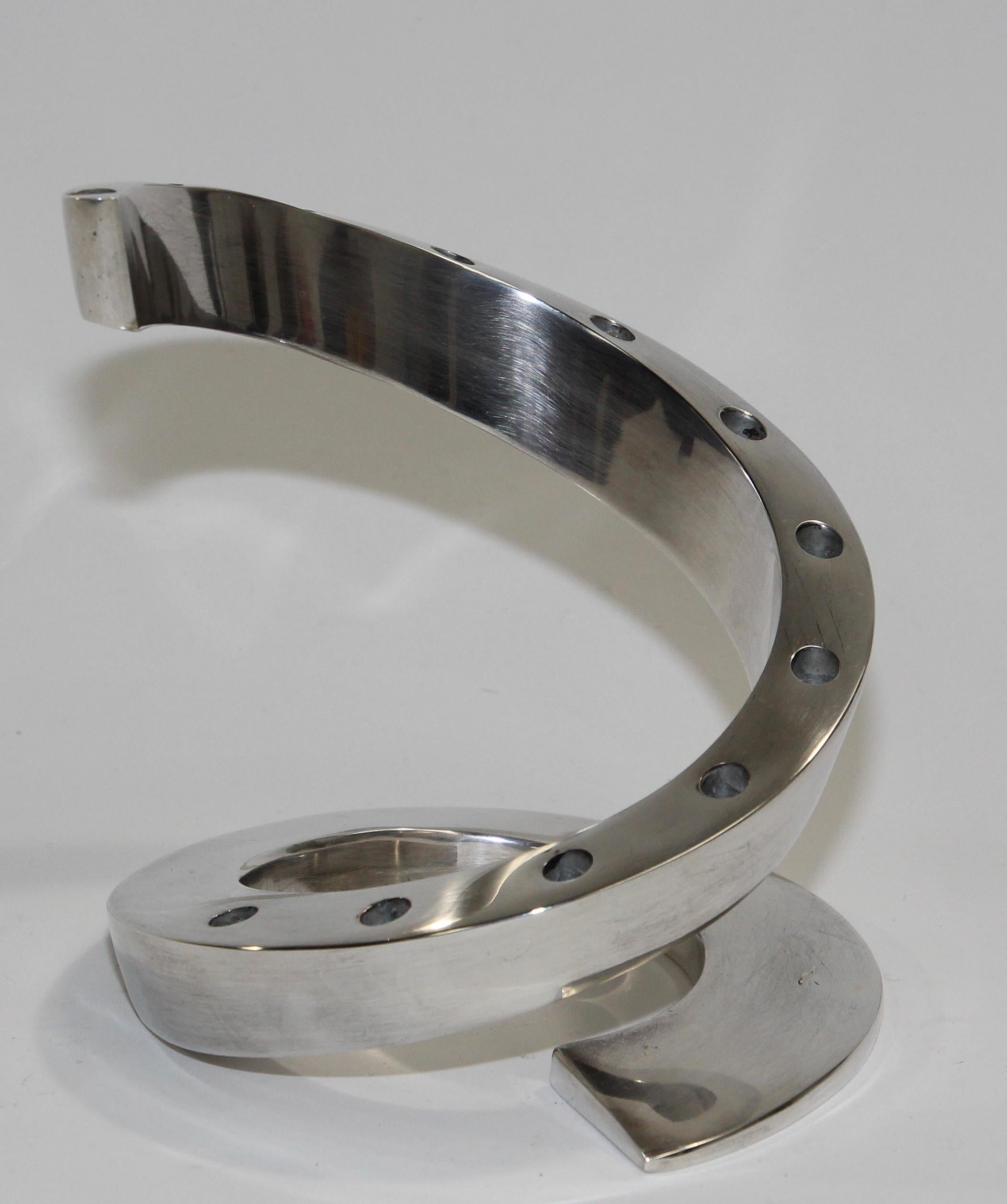 Portacandele scultoreo a spirale placcato argento di Bertil Vallien per Dansk Designs in vendita 1