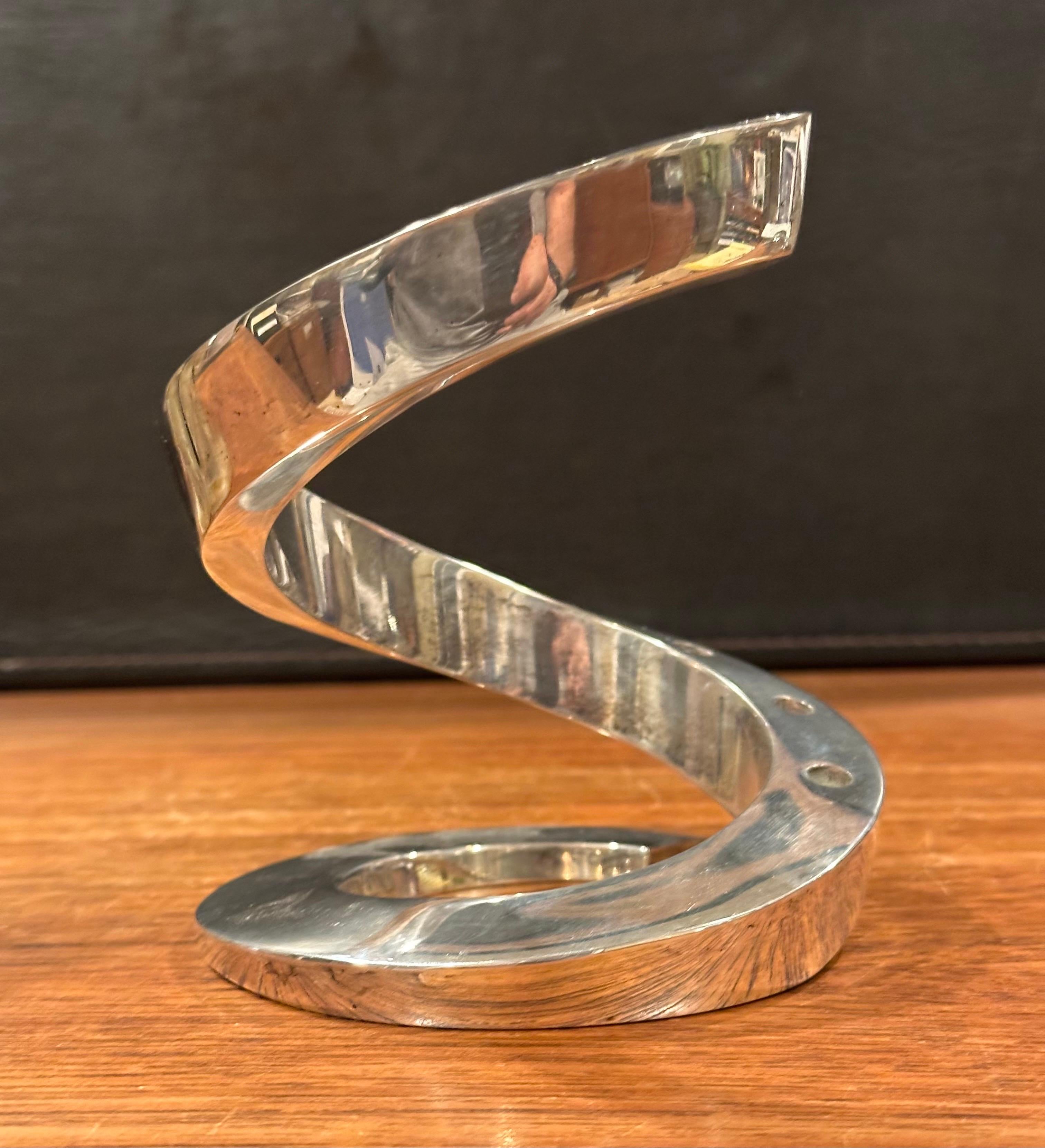Porte-bougies sculpturale en métal argenté de Bertil Vallien pour Dansk en vente 2