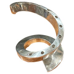 Portavelas escultórico en espiral plateado de Bertil Vallien para Dansk