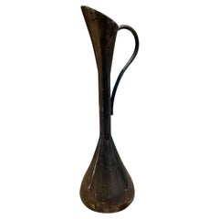 Sculptural Silver Plated Fluted Bud Vase with Handle from Sweden 1970s