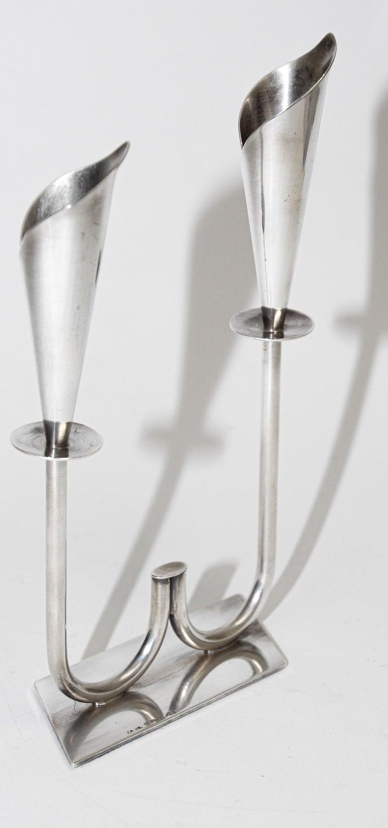 Sculptural Silver Plated Hans Jensen Calla Lily Candle Holders in Silver  Plate For Sale at 1stDibs | hans jensen silver marks, dr hans jensen, lily  jensen
