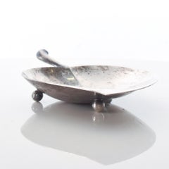 Sculptural Silver Plated Leaf Candy Dish Footed Serving Tray F B Rogers Silver
