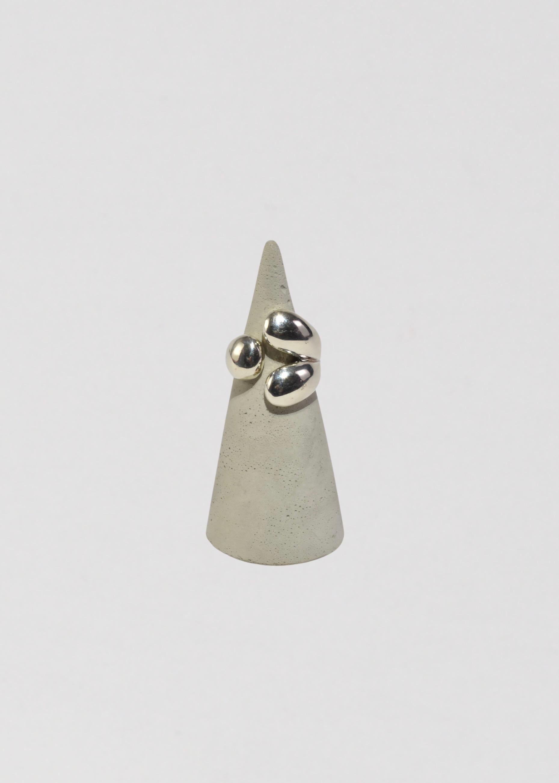 Women's or Men's Sculptural Silver Ring For Sale