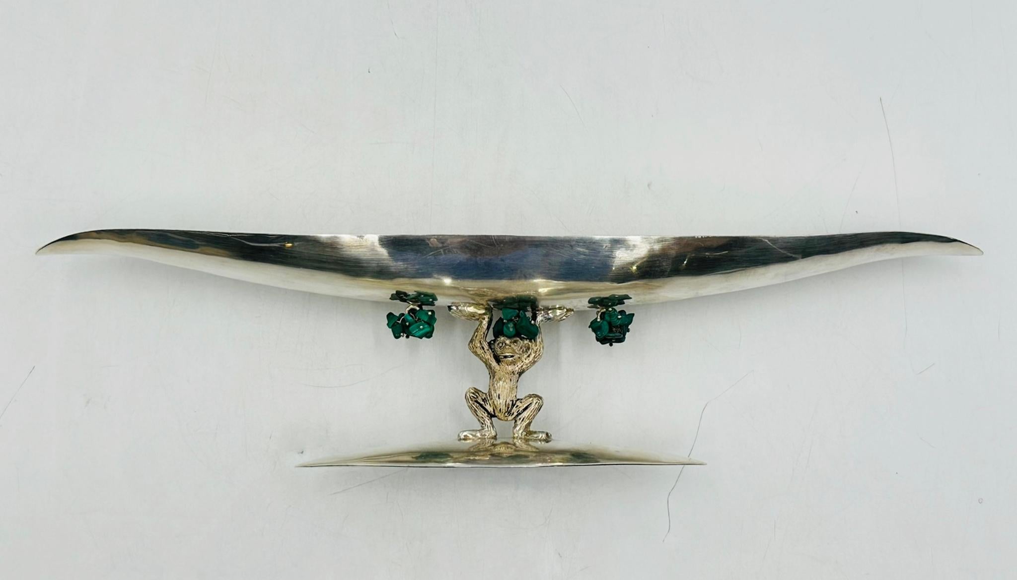 Bol sculptural en argent et turquoise d'Emilia Castillo, Mexique, années 1980 en vente 3