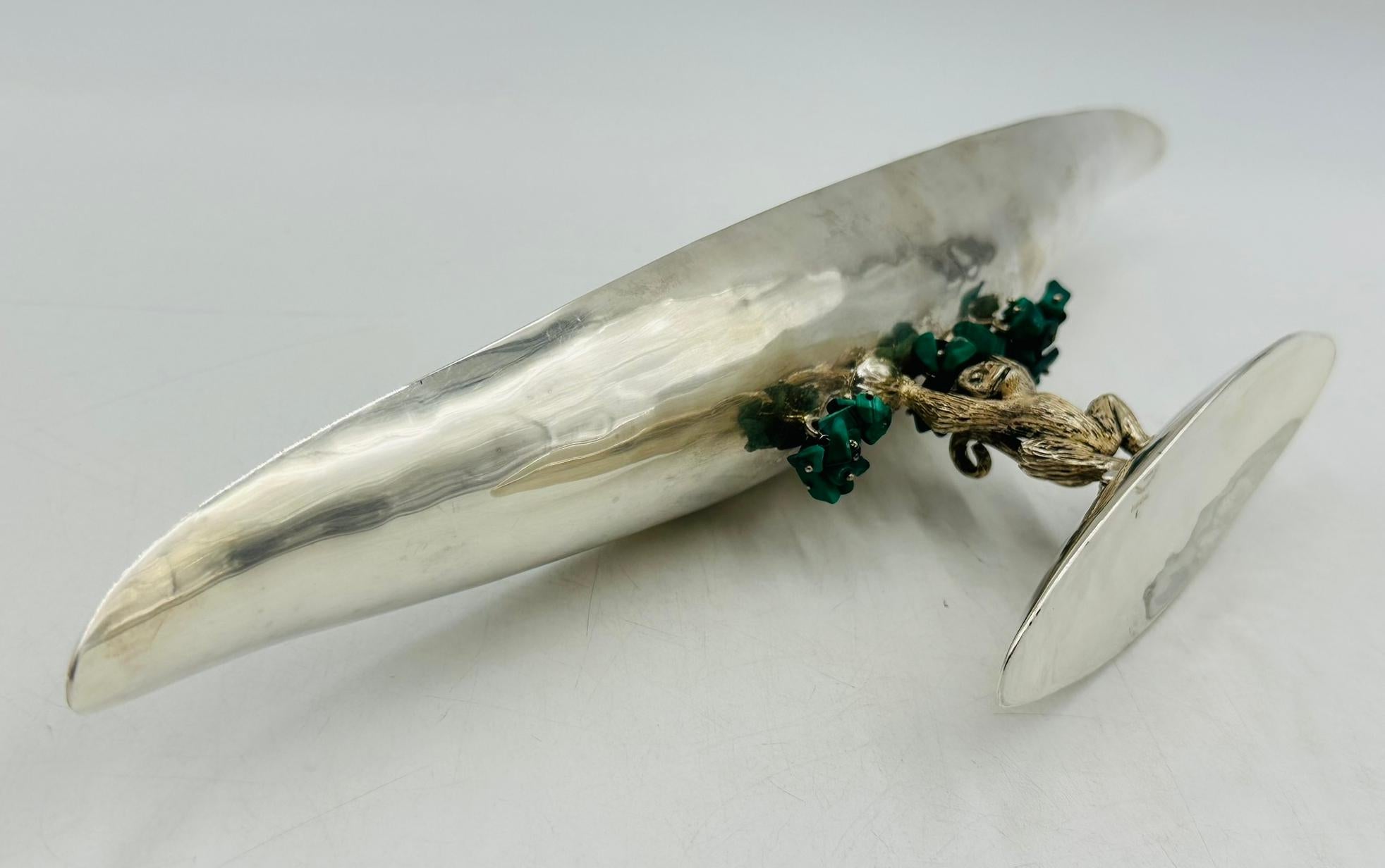 Bol sculptural en argent et turquoise d'Emilia Castillo, Mexique, années 1980 en vente 5