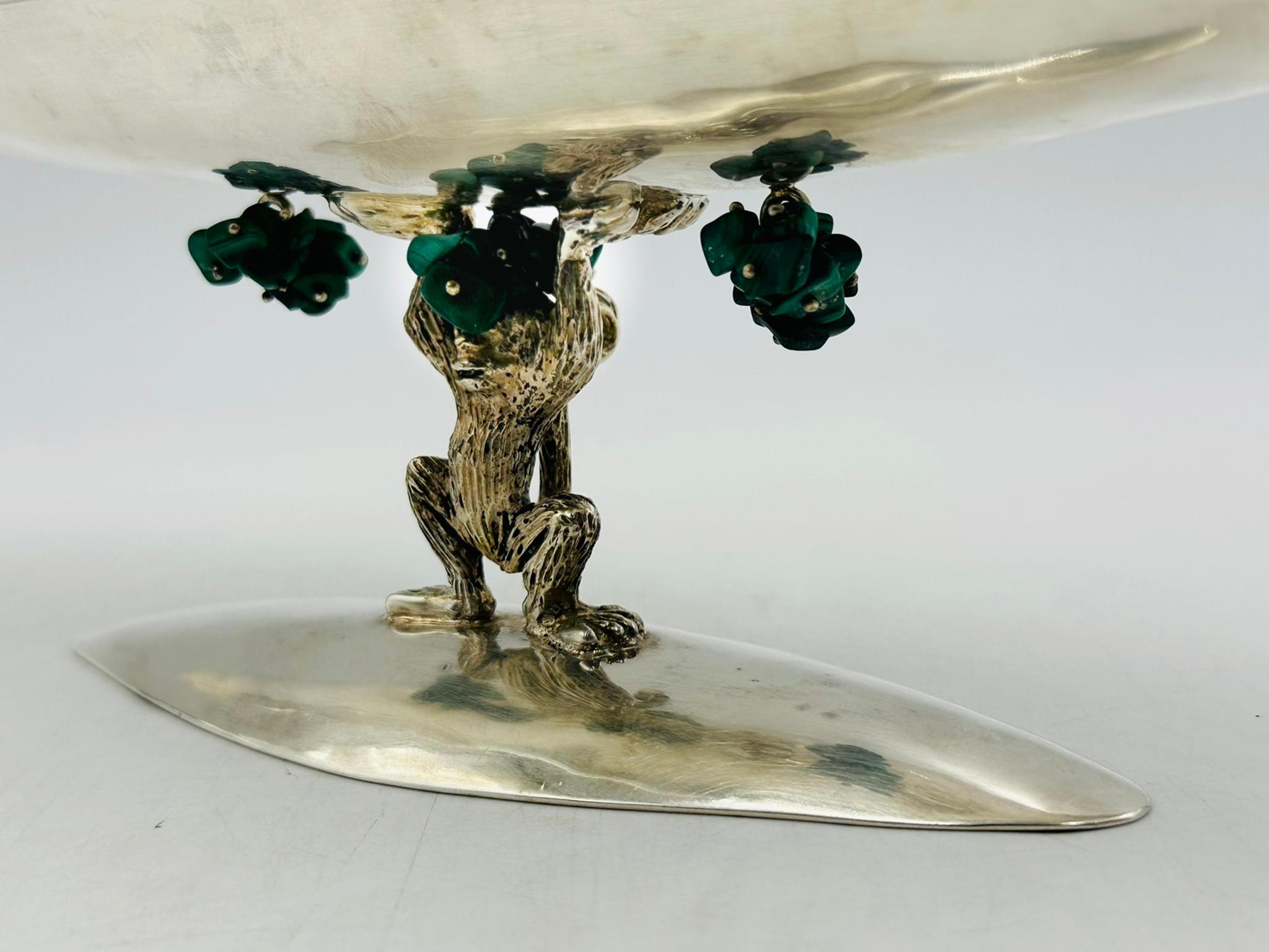 Bol sculptural en argent et turquoise d'Emilia Castillo, Mexique, années 1980 en vente 6