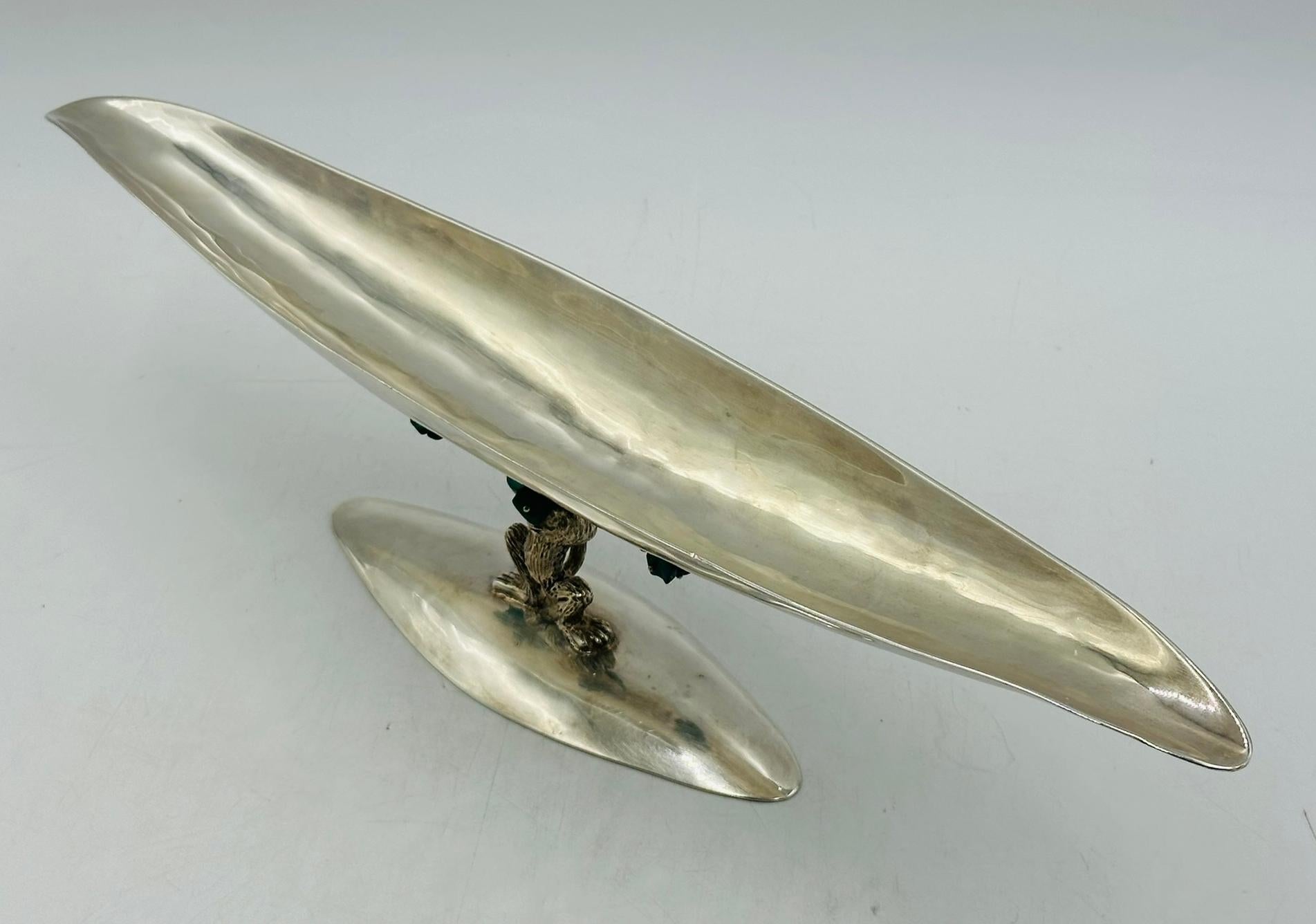 Bol sculptural en argent et turquoise d'Emilia Castillo, Mexique, années 1980 en vente 7