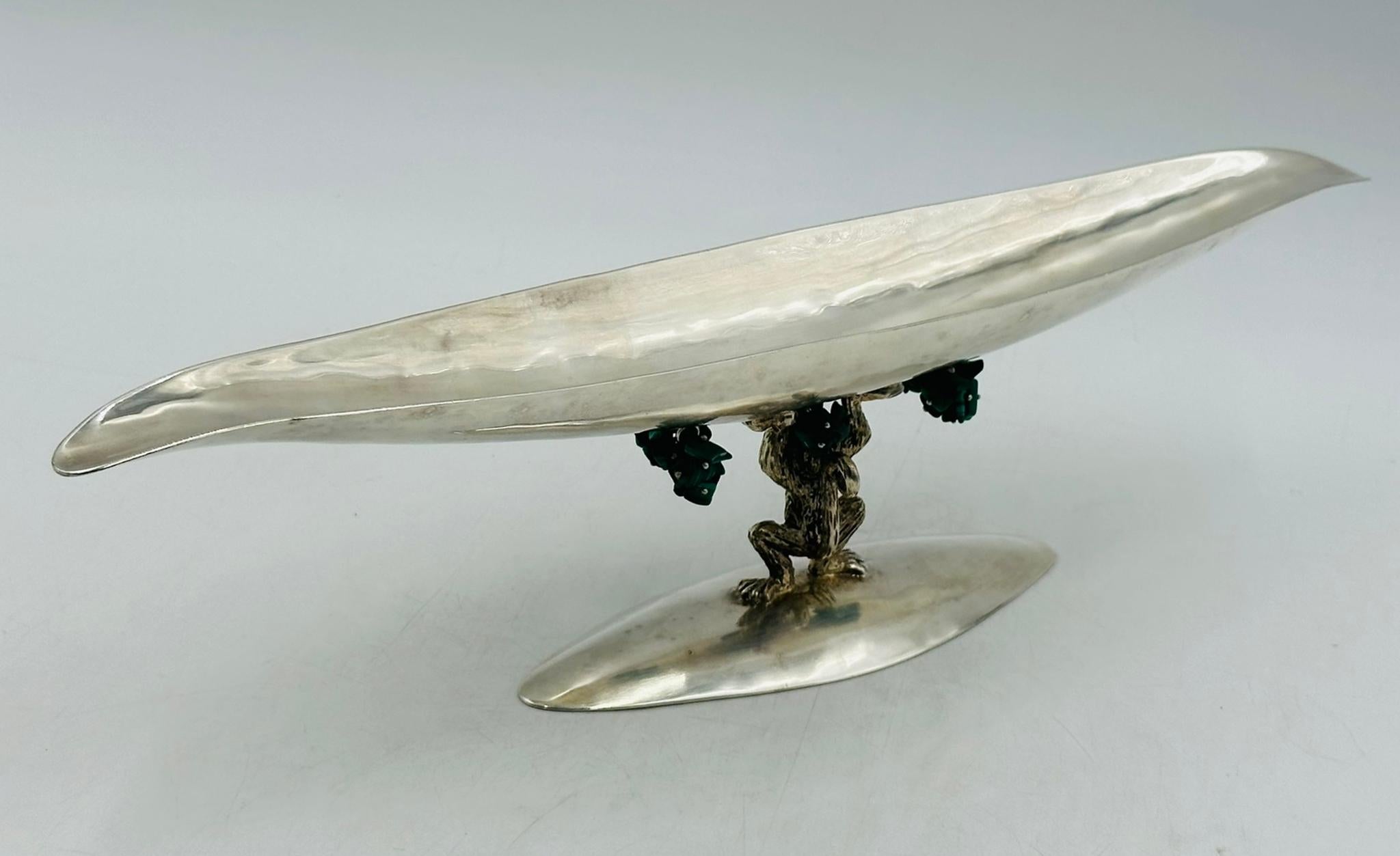 Bol sculptural en argent et turquoise d'Emilia Castillo, Mexique, années 1980 en vente 8