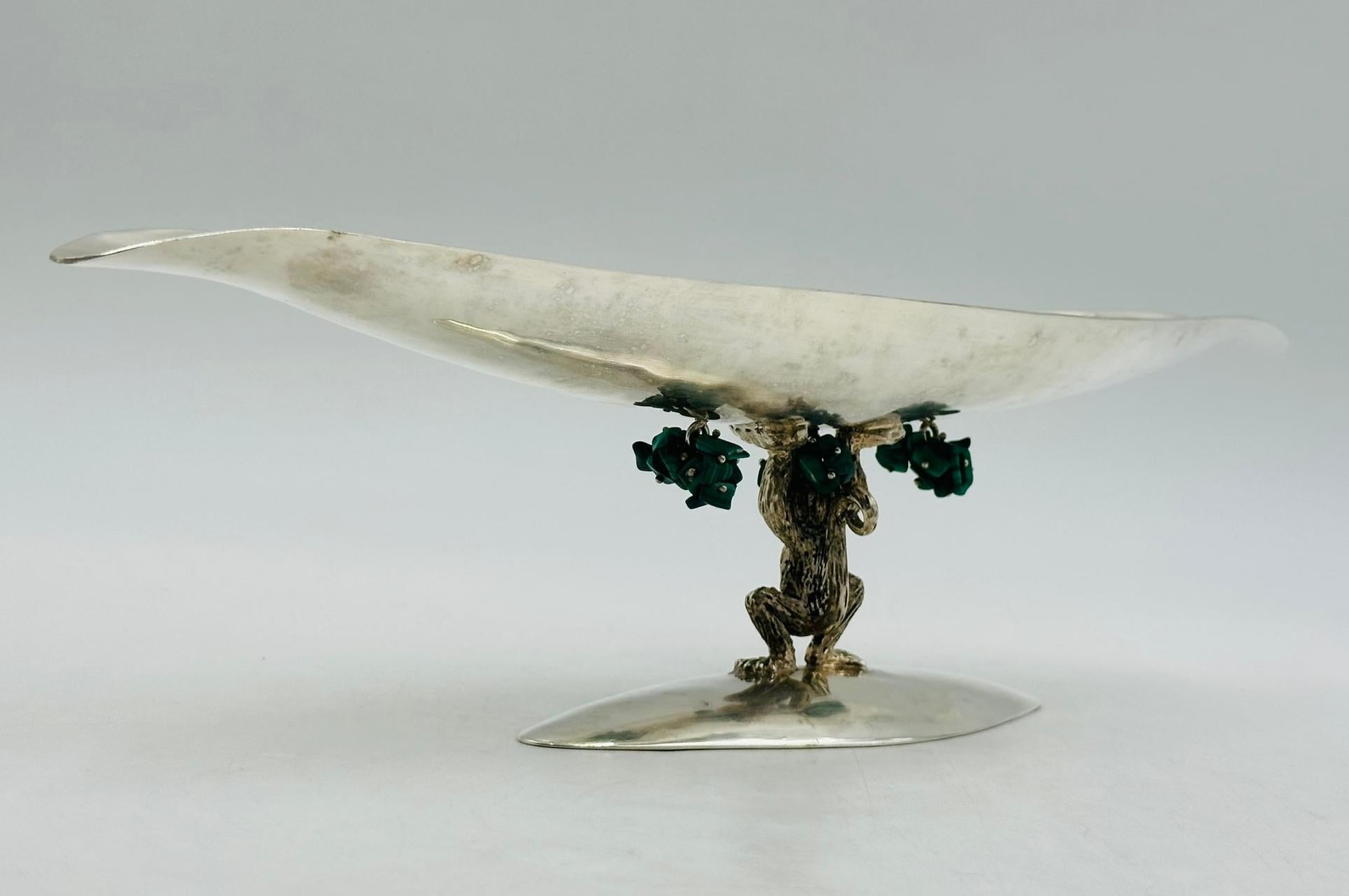 Bol sculptural en argent et turquoise d'Emilia Castillo, Mexique, années 1980 en vente 9